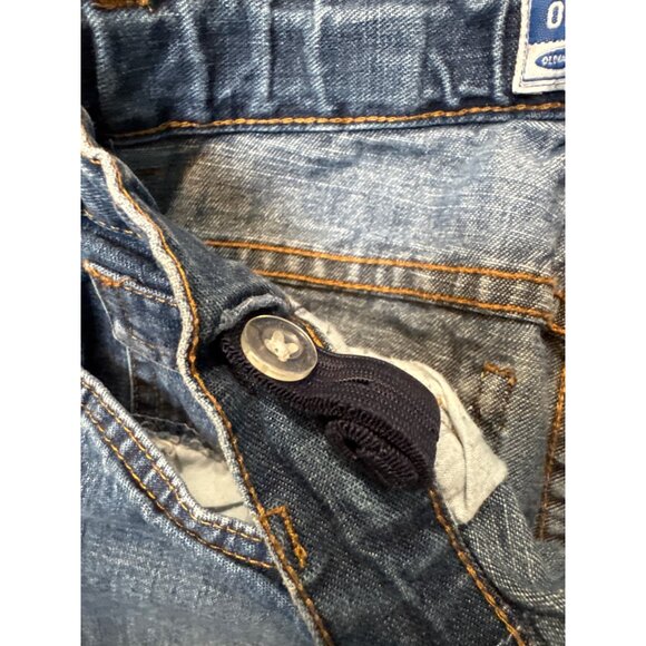 Old Navy Girls Size 12 Rolled Cuff Cropped Capri Blue Jeans Floral Embroidery Po - Picture 3 of 8